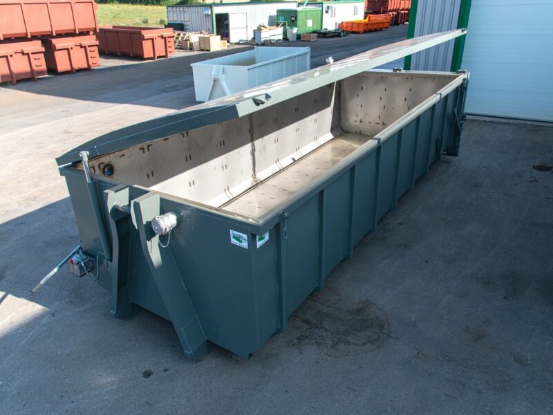 Juil 2019 - Benne à boue en inox avec toit ouvrant Juil 2019 - Benne à boue en inox avec toit ouvrant